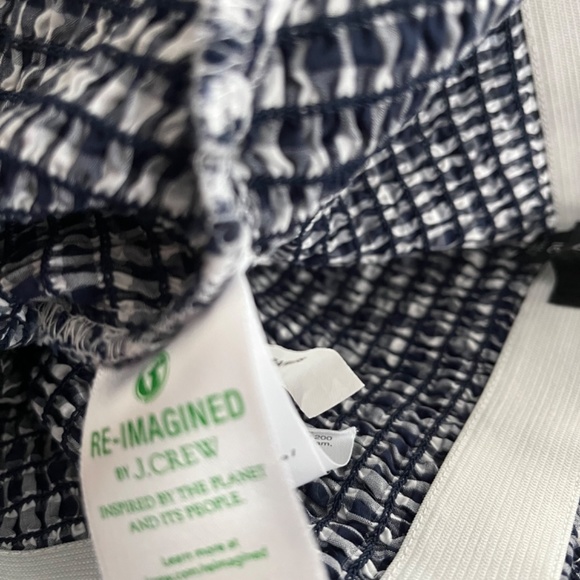 J Crew Smocked Gingham Midi Skirt, Size 16 - Picture 6 of 8